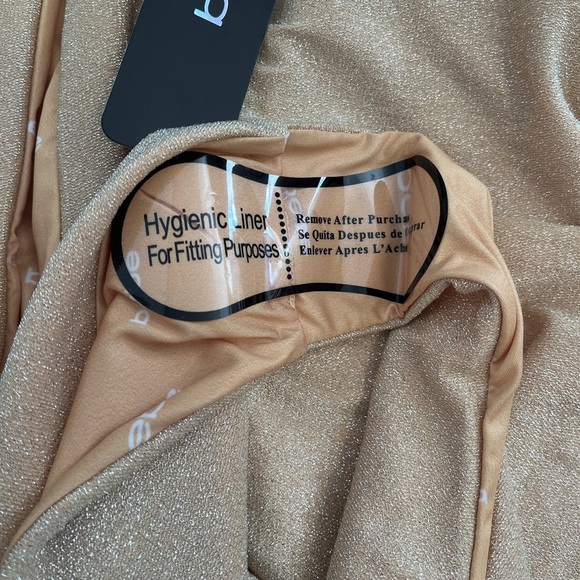 HOST PICK ⭐️ BEBE NWT Gold Metallic Cut-Out One Piece Swimsuit, Size XL - Picture 9 of 9